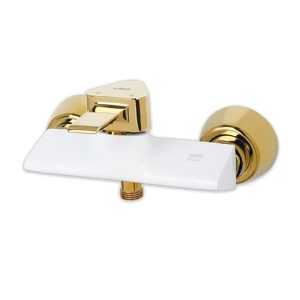 شیر توالت سفید طلایی مدل مهتاب - کسری